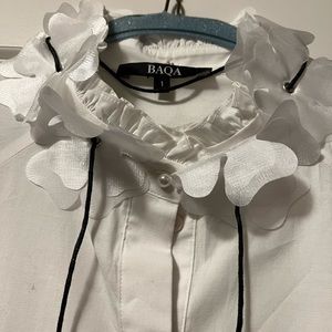 Long white dress shirt - size small - new